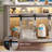 65 Inch TV Stand With Led Light With Glass Barn Doors & Adjustable Shelves-1508018310