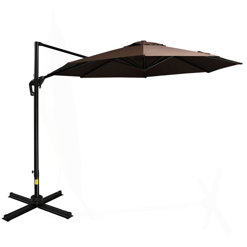 Parasol de patio décalé 10 pi avec base Outsunny