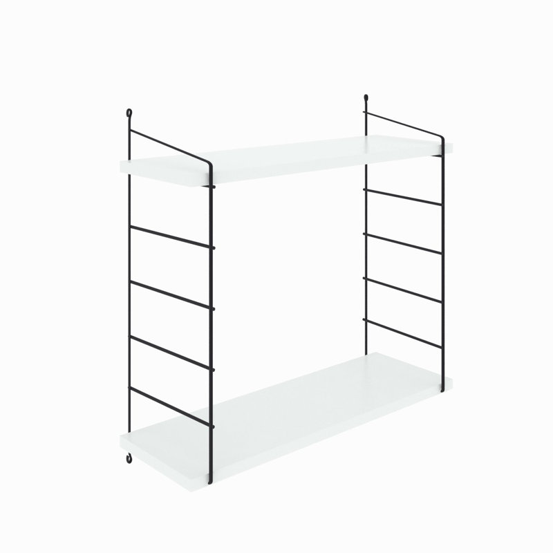 Tablette murale Burnese 28,3 po x 22,8 po x 7,9 po | 100% panneau de particules enduit de mélamine, support en métal, épaisseur: 0,7 pouce | Solution de rangement élégante et fonctionnelle pour la maison ou le bureau, design industriel, fixation mura