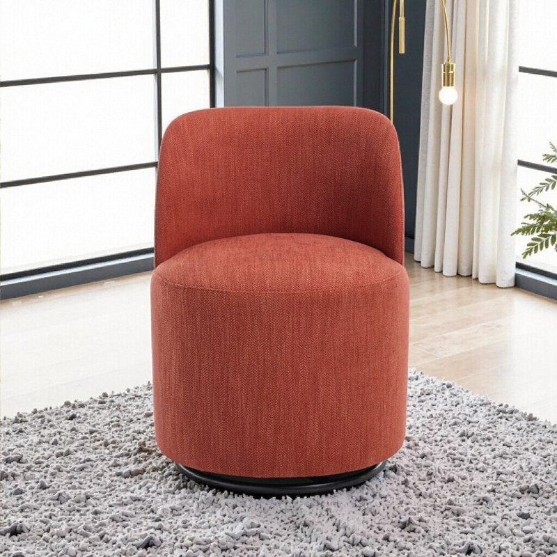 Fauteuil demi-tonneau 1 pièce avec pivotement sur 360 ° pour la cuisine et la salle à manger, Orange