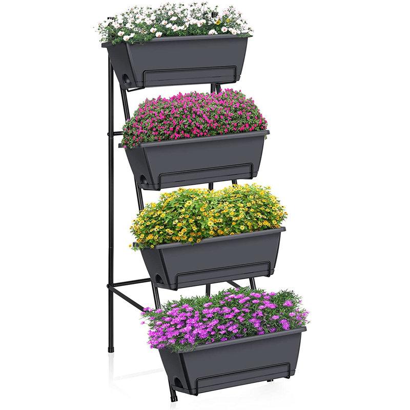 Ninos Vertical Garden, 41.5" H x 16.8" W x 18.3" D, Gray