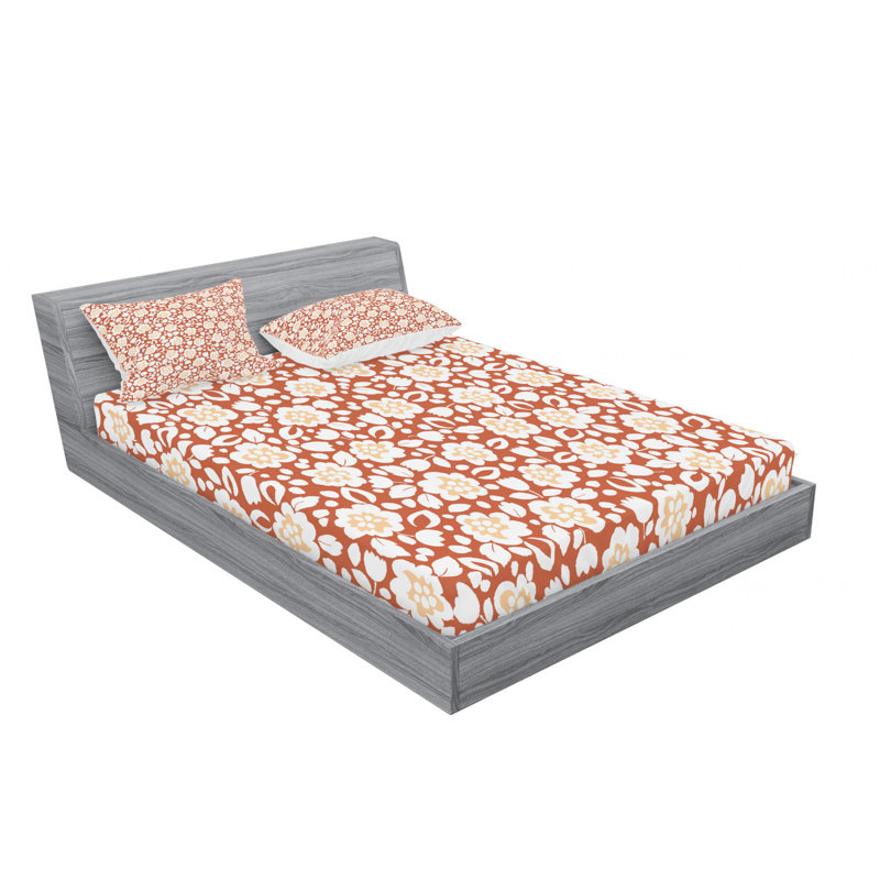 Microfiber Floral Sheet Set, Queen Sheet Set + Fitted Sheet + 2 Pillowcases, Daisy Floral
