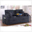 Causeuse convertible en tissu tissé gris foncé de 70 po de largeur avec console rabattable, porte-gobelets, ports de chargement, poche et siège à ressorts ensachés