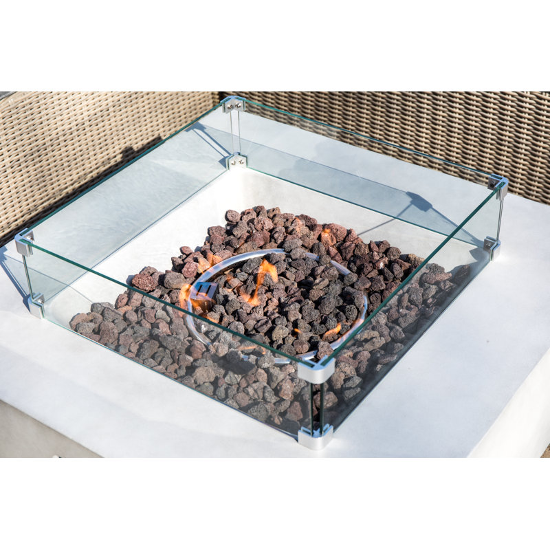 Square Concrete Propane Smokeless Fire Pit