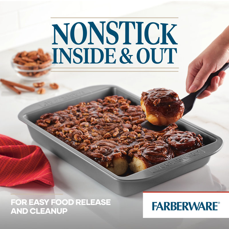 Gray Nonstick Muffin and Lasagna Pan Set with Lid