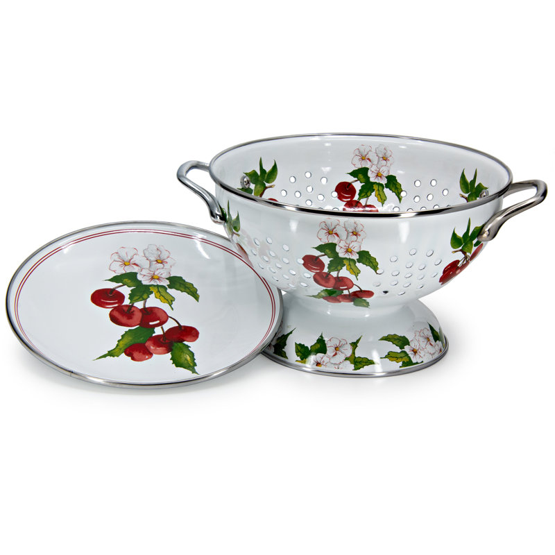 Golden Rabbit Enamelware Cherry Colander Set