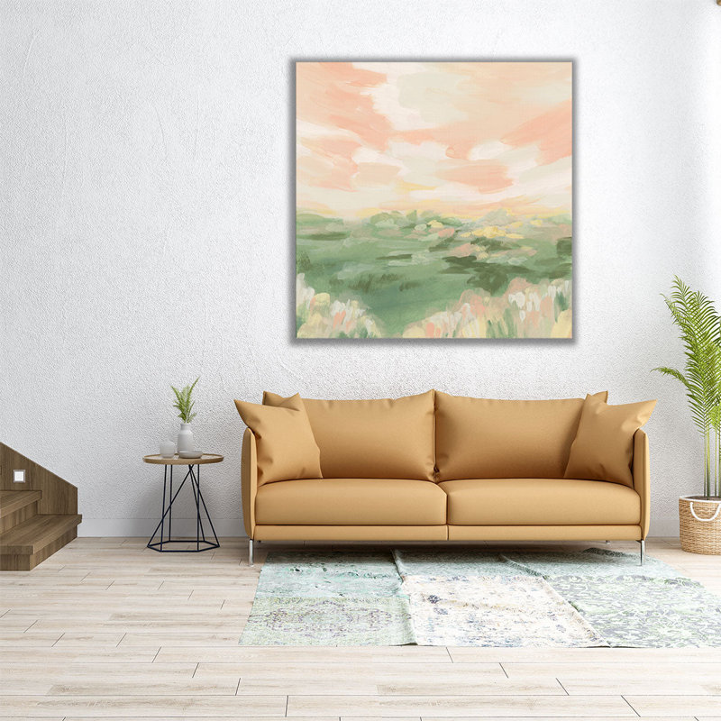 «Blush Meadow I», reproduction d'art sur toile, H 12 po x l 12 po