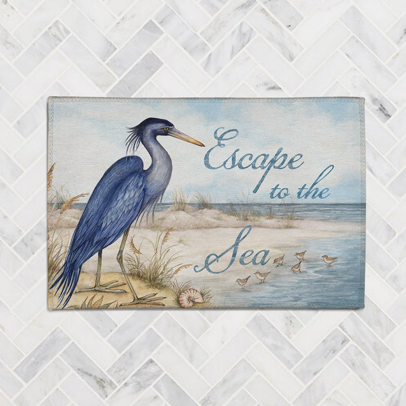 Heron Escape Chenille Indoor Rug, Rectangle 3' x 5'