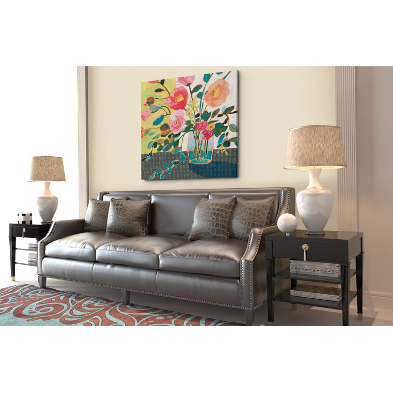 « excentrique bouquet ii », peinture, H 24 po x l 24 po x P 1,5 po, Toile tendue