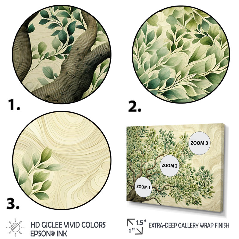 «Tree American Basswood Collage 1», art mural arbre, Cadre flottant doré, H 12 po x l 20 po x P 1 po