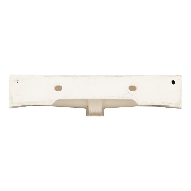 26'' White Ceramic Rectangular Wall-Mount Bathroom Sink with Overflow
