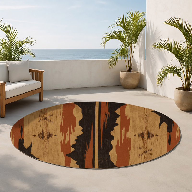 Tapis intérieur / extérieur Burnish Expanse, Rond 5 pi