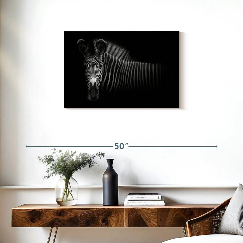 Brampt Zebra In The Dark, 20" H x 30" W