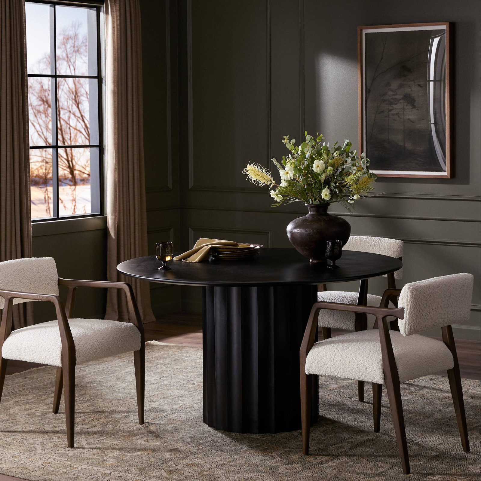 Roussel Dining Table-Brushed Ebony, Brushed Ebony