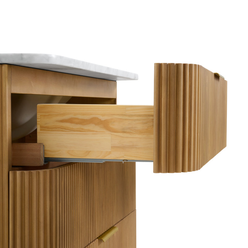 Kensington 36" Bathroom Vanity In Reeded Birch, Reeded Birch