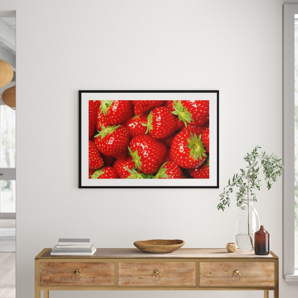 Gerahmtes Poster Leckere frische Erdbeeren