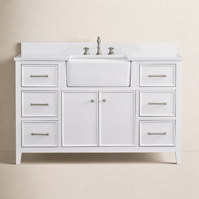 Aisa 54" Pine Single Bathroom Vanity