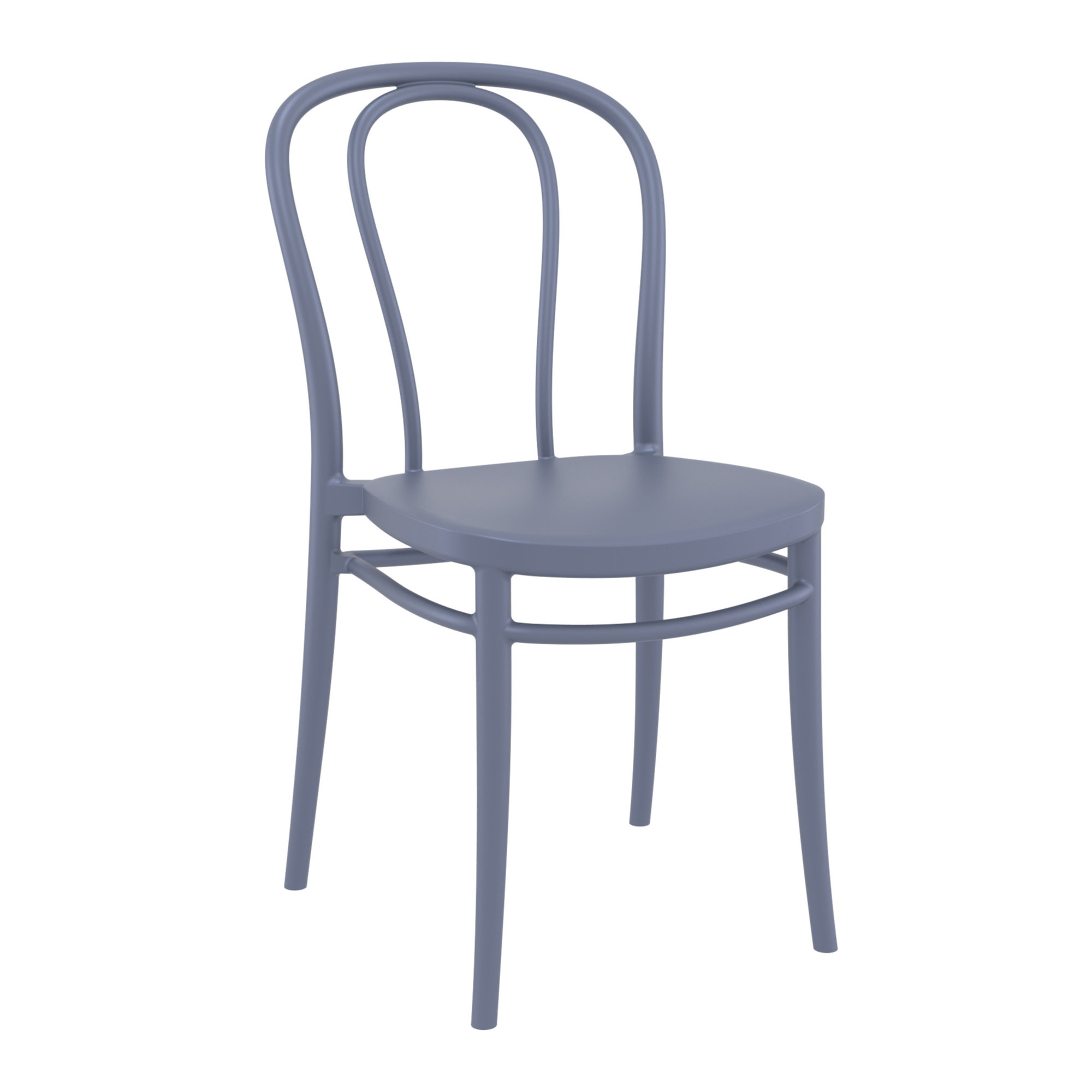 Farrah Square 2 - Person 60" Long Bistro Set, Dark Gray