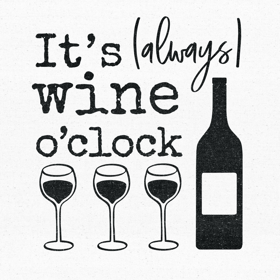 Wine O' Clock - Wrapped Canvas Print