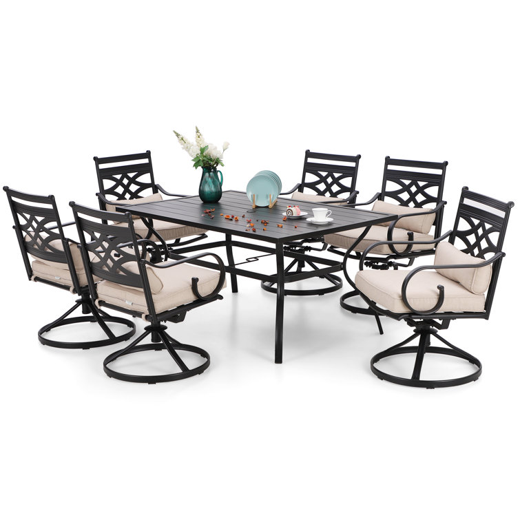 Alyah Rectangular 6 - Person 60'' Long Dining Set with Cushions