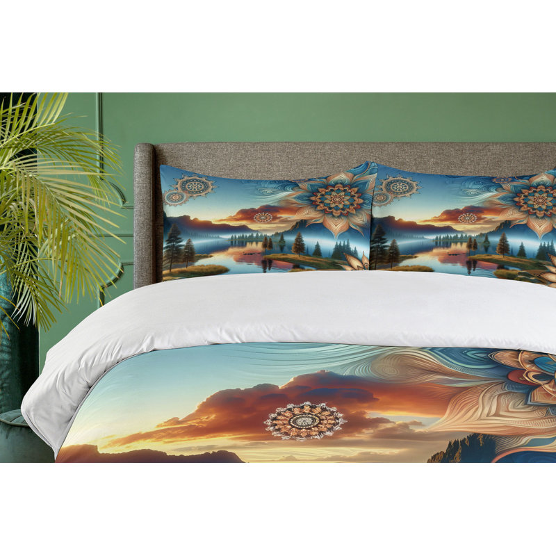 Mountain Duvet Cover, California King Duvet Cover + 2 Standard Shams