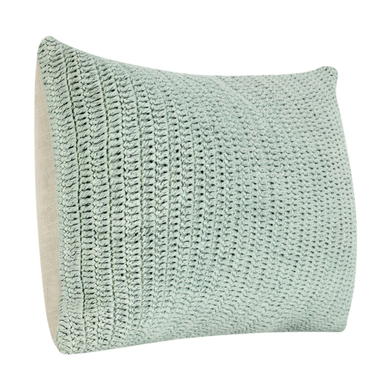 Nakeya Knitted Linen Throw Pillow, Ivory, 14" x 26", Rectangle