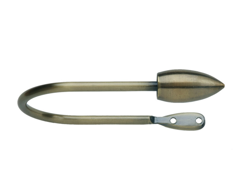 Curtain Holdback, 0.28cm H x 14cm W x 10.70cm D, Spun Brass