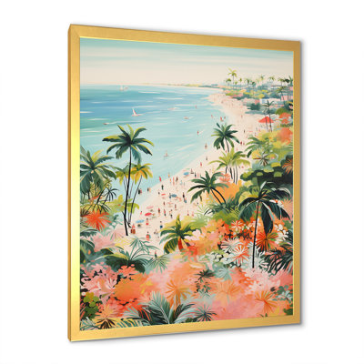 Scène de plage côtière pastel III - art mural de plage côtière pour le salon