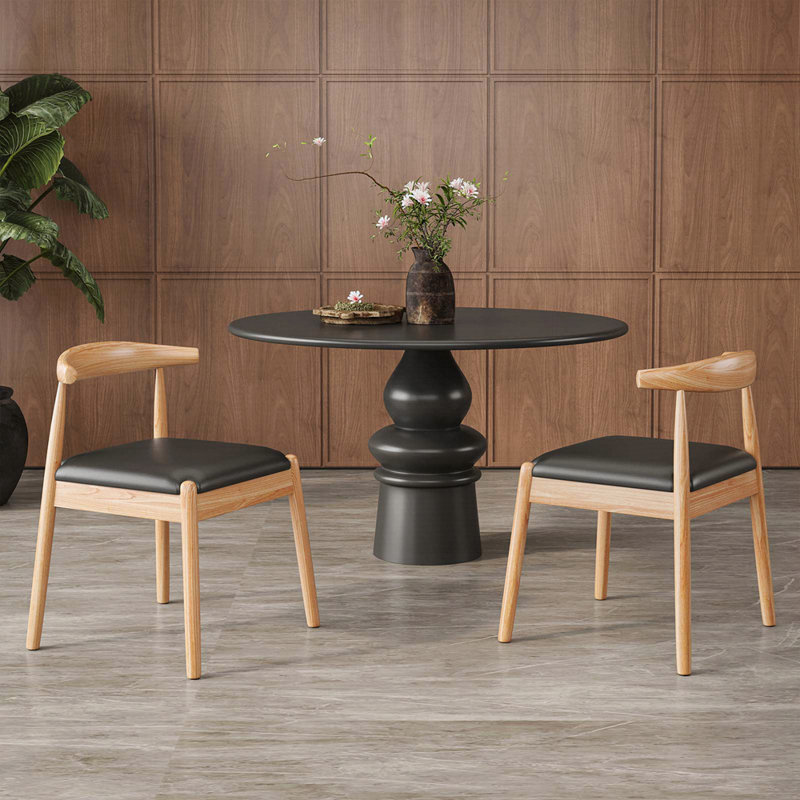 Ensemble de 2 chaises de salle à manger Weave, Naturel, Noir