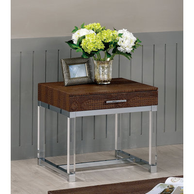 Dundy Solid Wood Top End Table