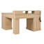 Bureau d'angle moderne cannelé de 150 cm avec station de charge et armoire de rangement, bureau d'ordinateur pour bureau à domicile avec support pour écran, tiroir à dossiers, naturel