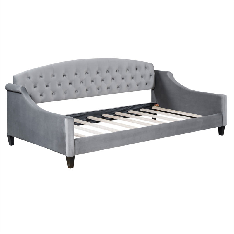 Modern Luxury Tufted Button Daybed, Twin, Gray
