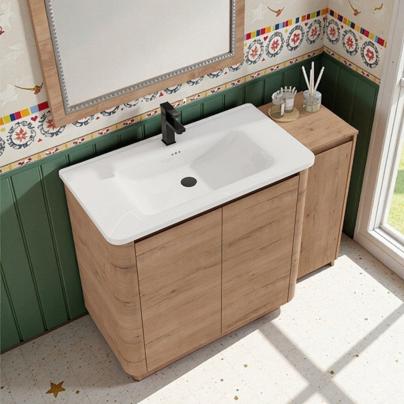 Meuble-lavabo autoportant 48 po avec lavabo en céramique 48 po, 48"
