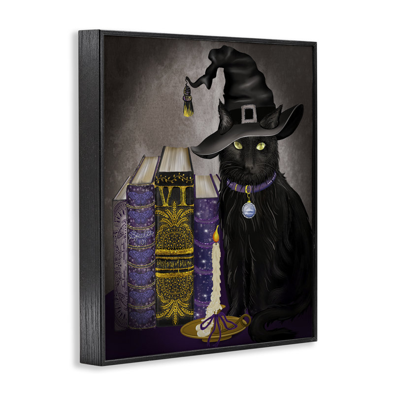 Giclée encadrée par Black Cat, livres par Lori Mosley, H 30 po x l 24 po, Giclée encadrée noir minuit