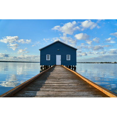 Rustic Blue House by Walter Milanesi - Wrapped Canvas Print
