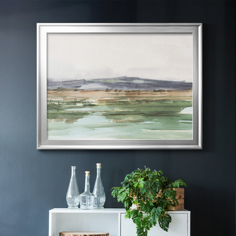 Serene Mountain View I, reproduction d'art sur toile, Argent, H 18 po x l 26 po