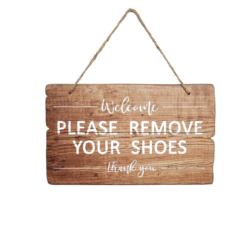no shoes sign Handmade Rustic Wall Decor