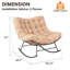Chaise berçante extérieure surdimensionnée en forme d'œuf, chaise berçante de 39 po de largeur avec coussin épais de 6,8 po, structure en acier robuste pour balcon de véranda-224265963