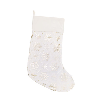Chaussette de Noël flocon de neige doré