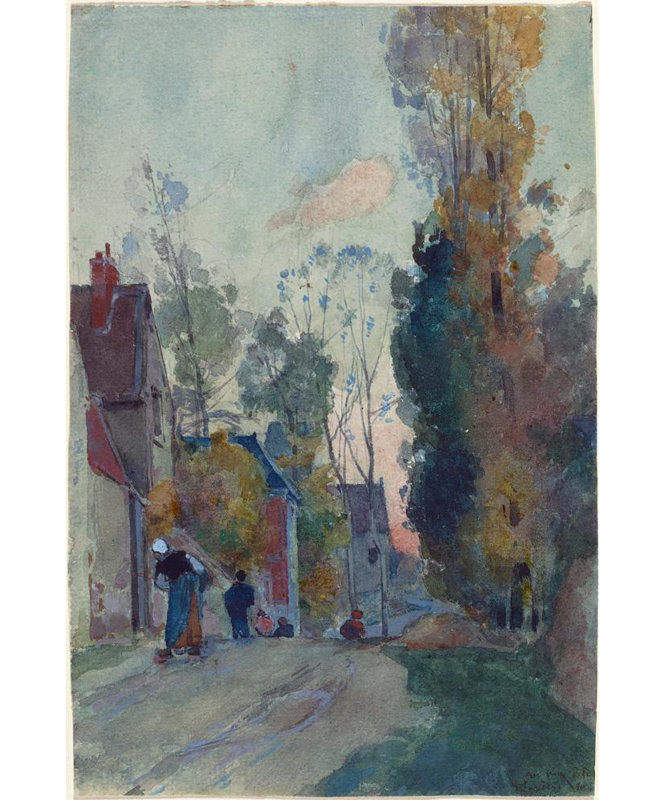 "Rue De Jouy Le Comte" par Auguste Louis Lepère - Toile tendue avec châssis, H 24 po x l 17 po