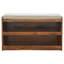 Banc à chaussures coulissant en lin Mud, 2 tablettes, châtaignier