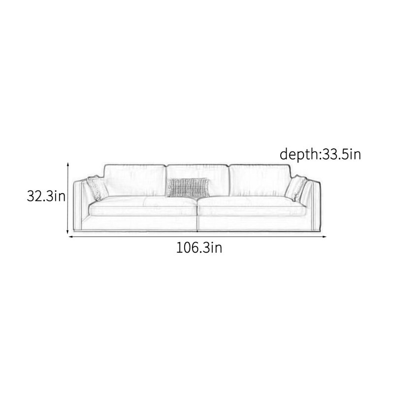 Canapé Nordic, H 32,3 po x l 106,3 po x P 33,5 po
