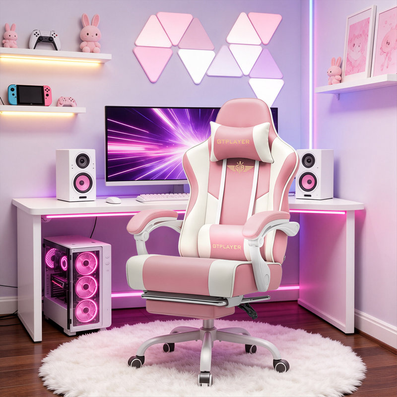 Brayden Studio PC & Racing Game Chair, Pink