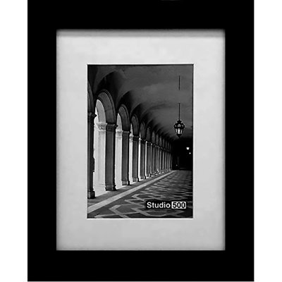 Lucienne Black Beveled Picture Frame with Mat