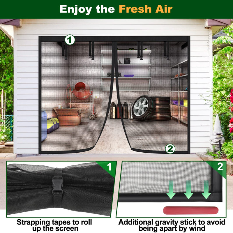 Magnetic Mesh Screen, 84" H x 96" W x 1" D