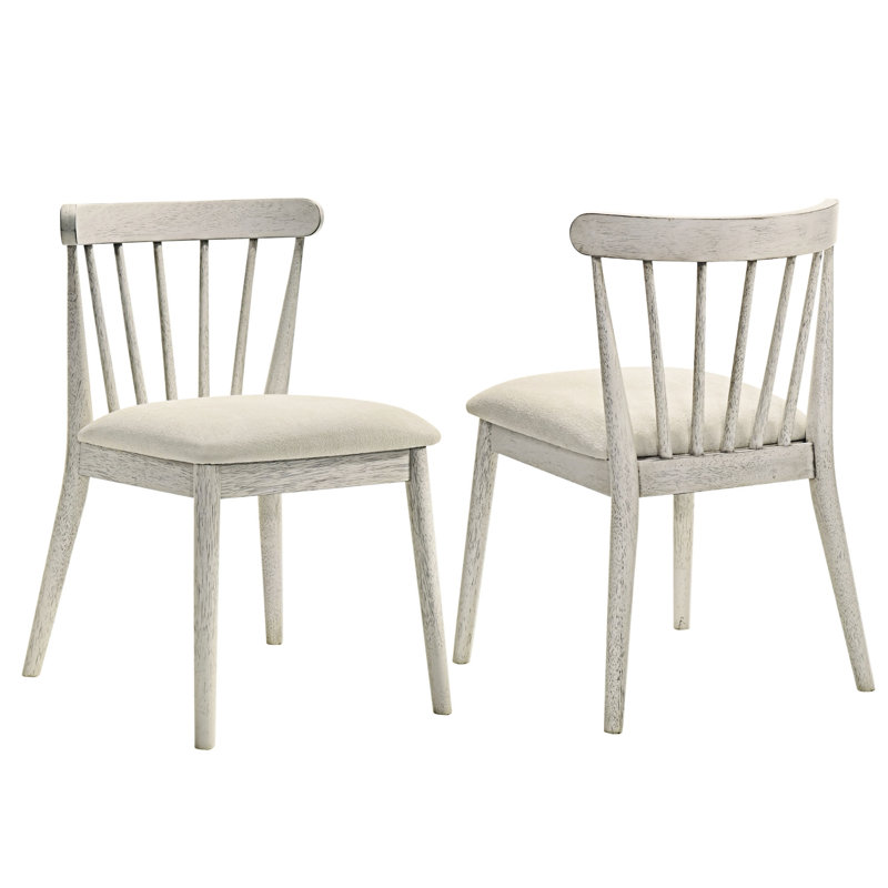 Ensemble de 2 chaises en bois massif, Blanc