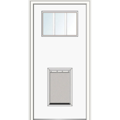 Porte d'entrée pré-suspendue en fibre de verre apprêtée Craftsman