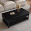 Table basse à plateau relevable de 47,24 po, assemblage sans outil, conception en bois massif avec texture cannelée et pieds romains-563846213-563846214