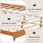 Base de lit plateforme en bois massif avec tête de lit-129366231