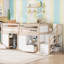 Lit mezzanine pour enfant avec petite chambre à coucher avec escalier intégré, tiroirs et tablettes